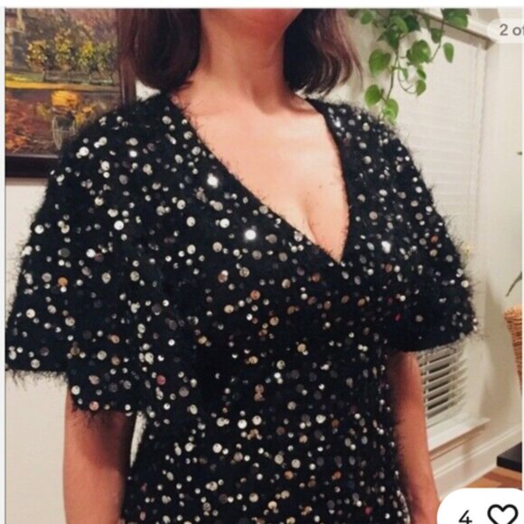 NWT Zara Limited Edition Sequin & Pearl Applique Maxi Dress - Picture 5 of 10